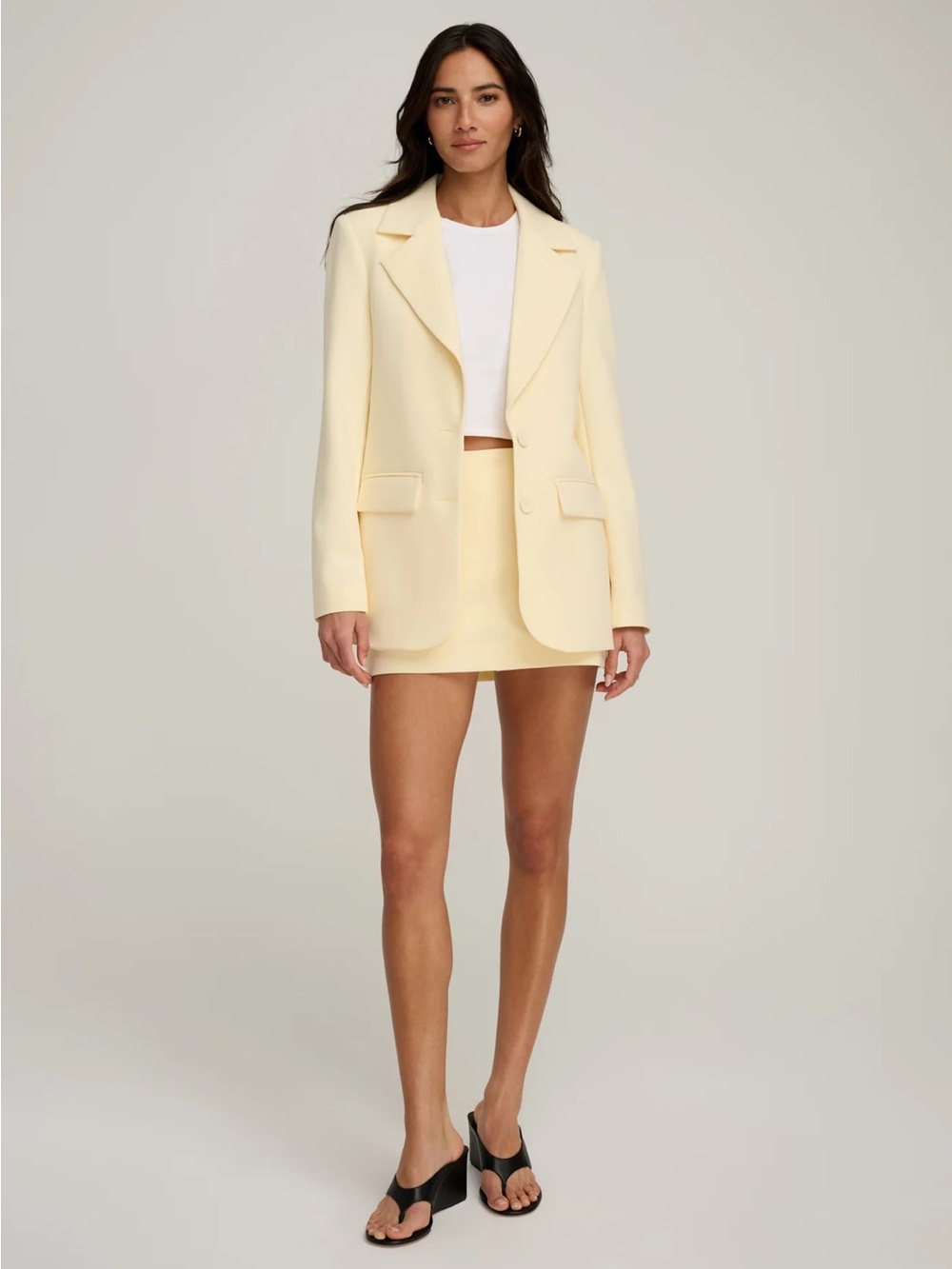 Favorite Daughter Light Yellow Tailored Blazer and skort set